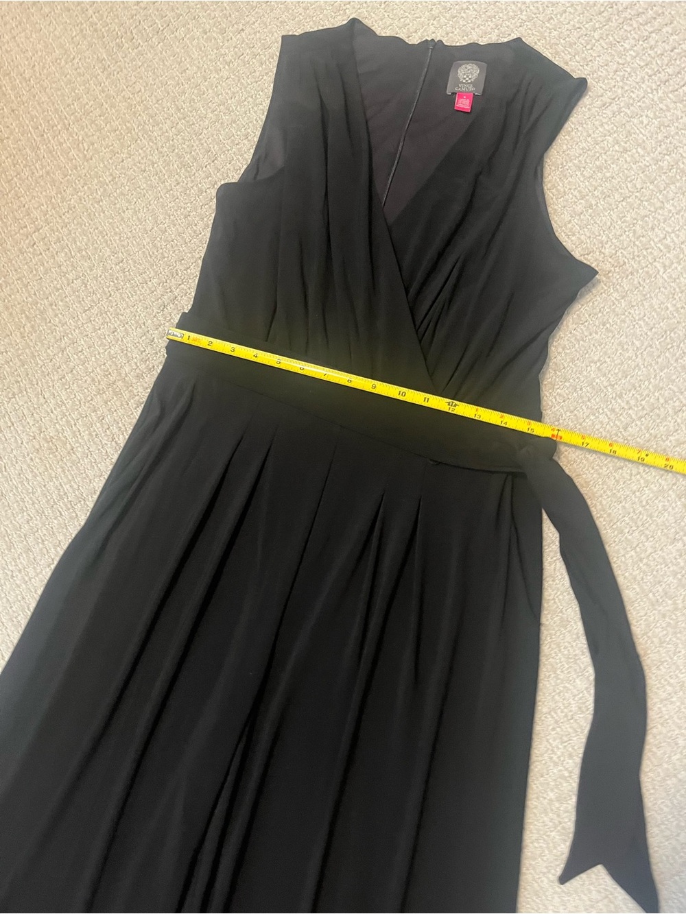 Vince Camuto Black Wide-Leg Jumpsuit with Self Tie - Picture 4 of 9